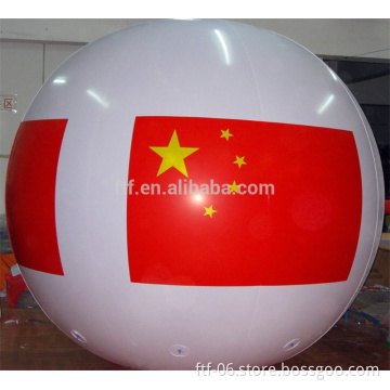 Inflatable white helium balloon with national flag